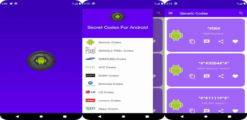 Android1 के लिए गुप्त कोड