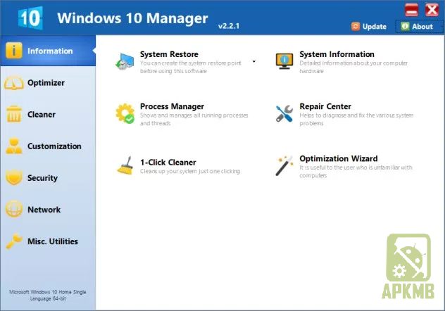 Yamicsoft Windows 10 Manager versão completa + portátil 2