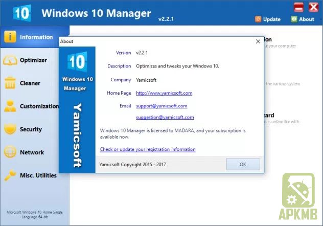 Yamicsoft Windows 10 Manager Full Version + Portable 1