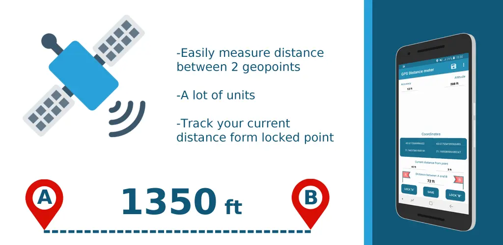 Medidor de distância GPS PRO Mod-1