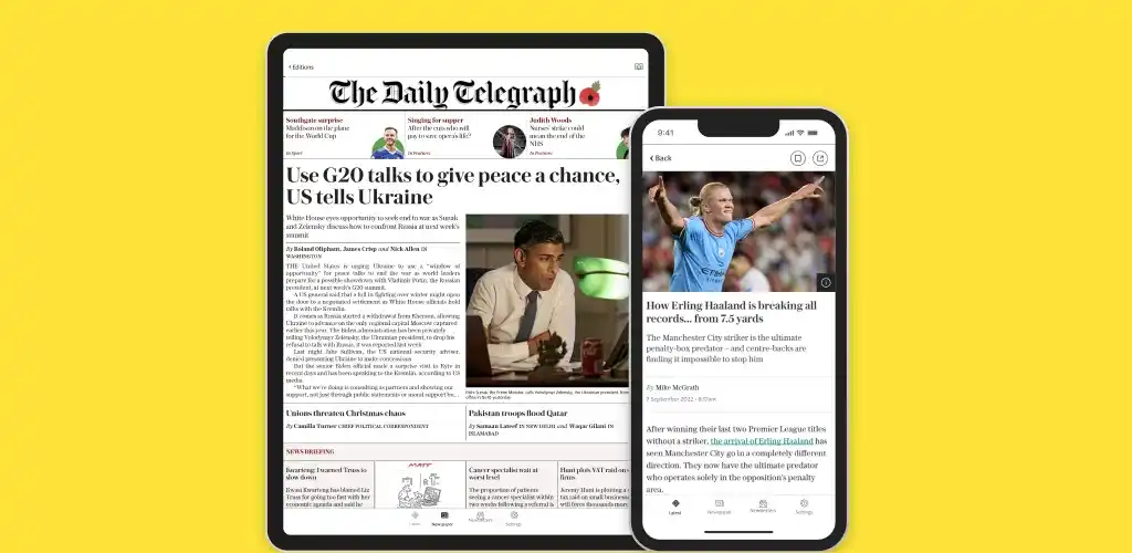 Ultime notizie del Telegraph UK Mod 1