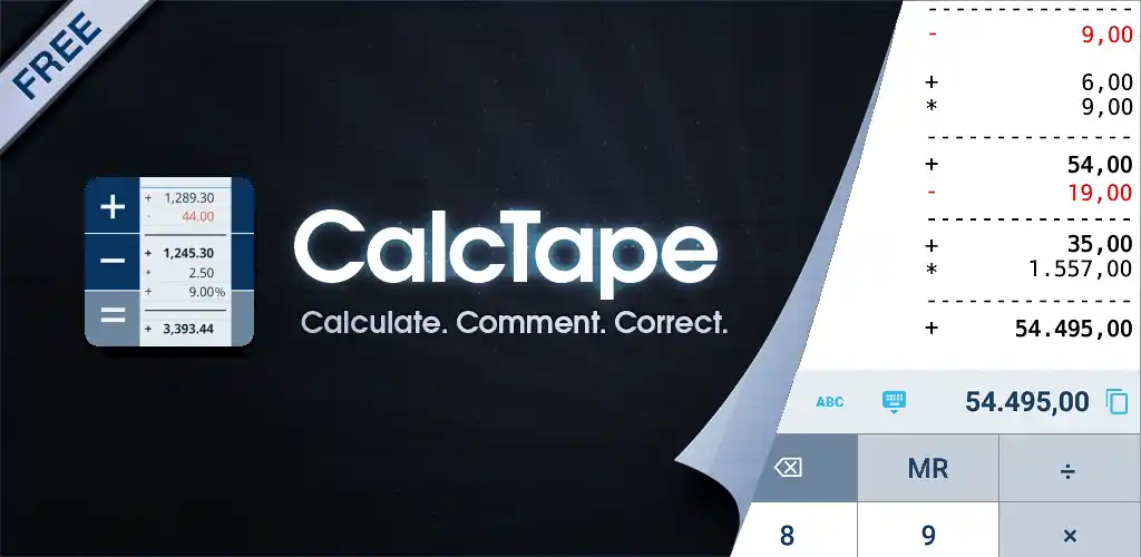 CalcTape-Rechner mit Band 1