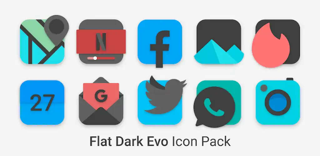 Flat Dark Evo Icon Pack