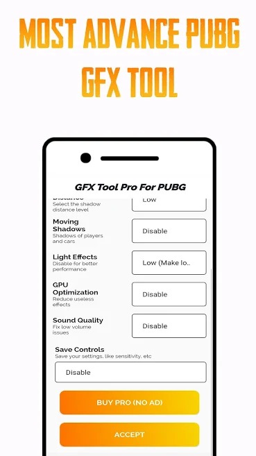 Alat GFX PUBG Pro (Pengaturan FPS Lanjutan + Tanpa Larangan)