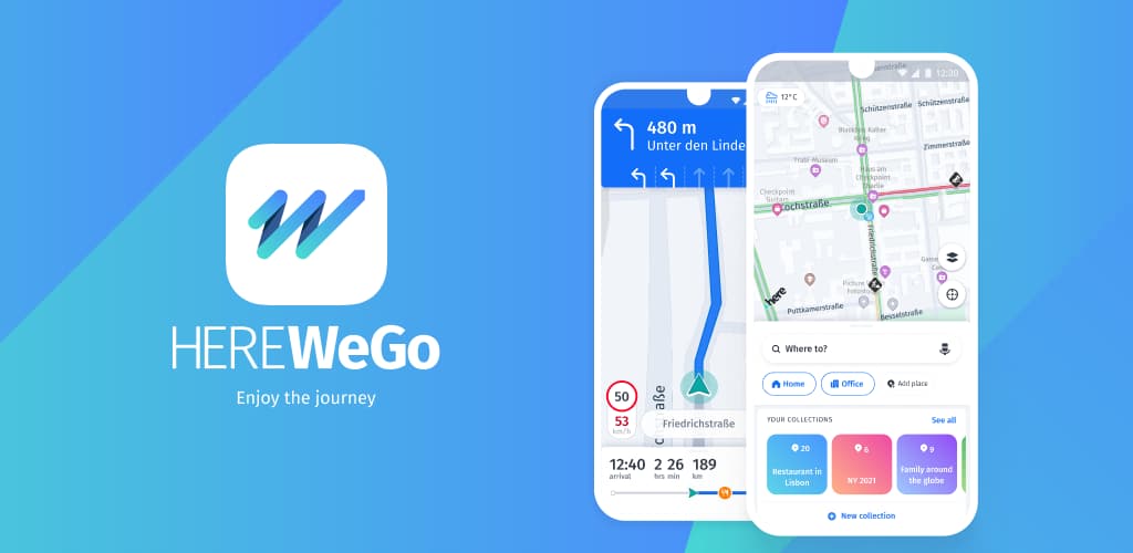 در اینجا نقشه ها و پیمایش WeGo هستید