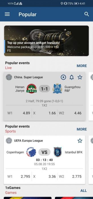 1xBet APK Full + Free Bonus 2