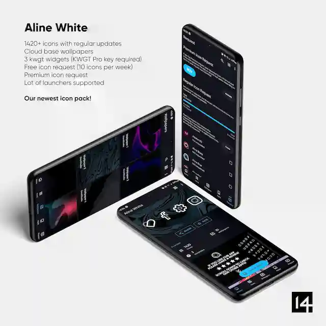 Aline White Linear Icon Pack Patched Apk