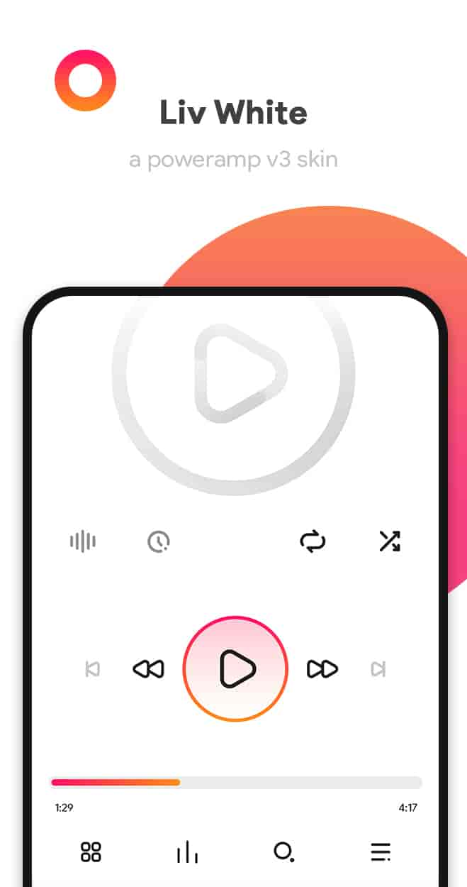 Liv White Poweramp v3 Piel Parcheada APK