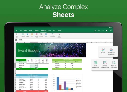 OfficeSuite Pro + PDF apk for analyze sheet