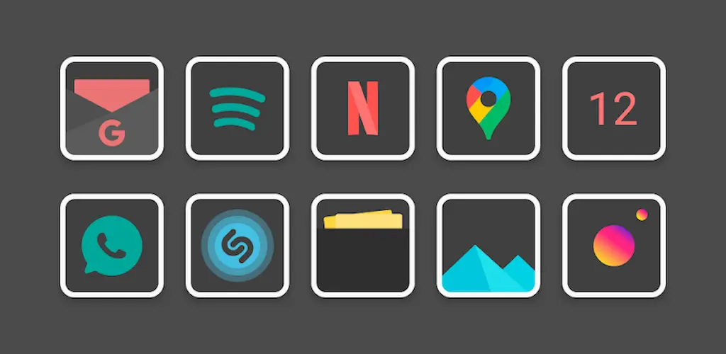 Flat Dark Square Icon Pack