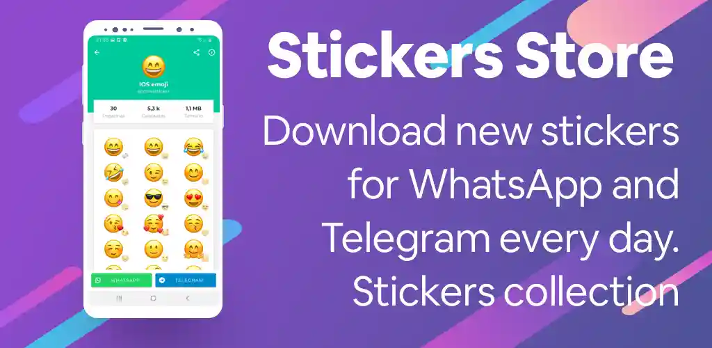 WhatsApp ve Telegram 1 için çıkartma mağazası çıkartması