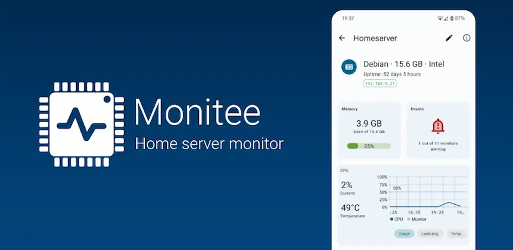 Download Monitee - Home server monitor MOD APK (Premium Unlocked) Latest Version