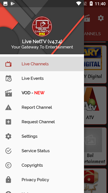 Live net tv deals mod apk