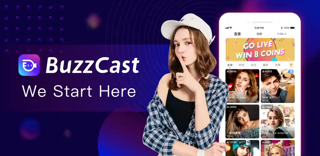 Application de chat vidéo en direct BuzzCast 1