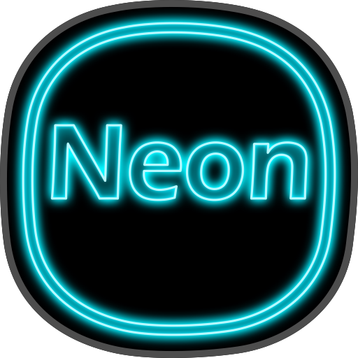 neon icon pack ligth blue them