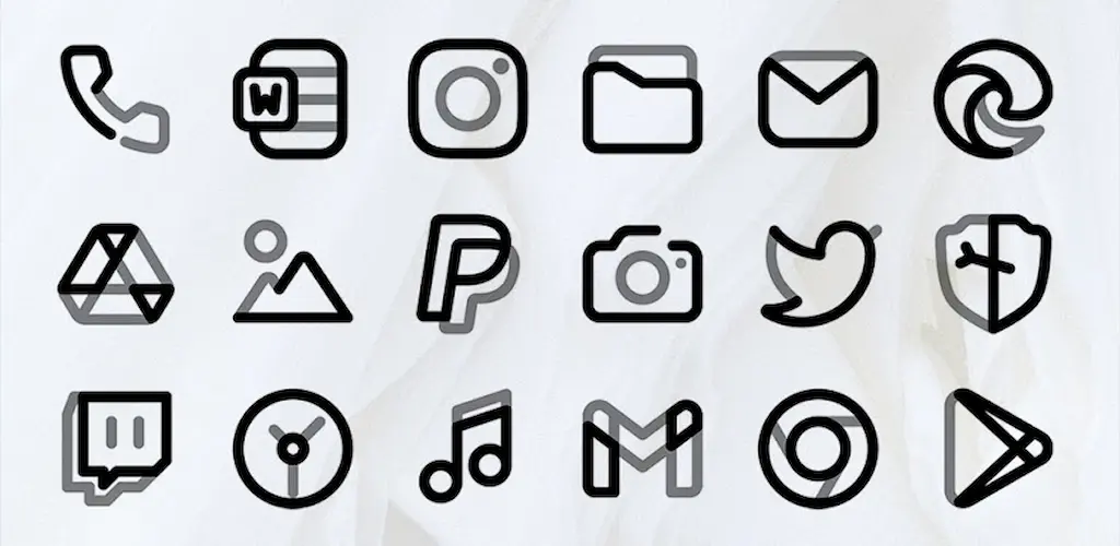 Aline Black Icon Pack