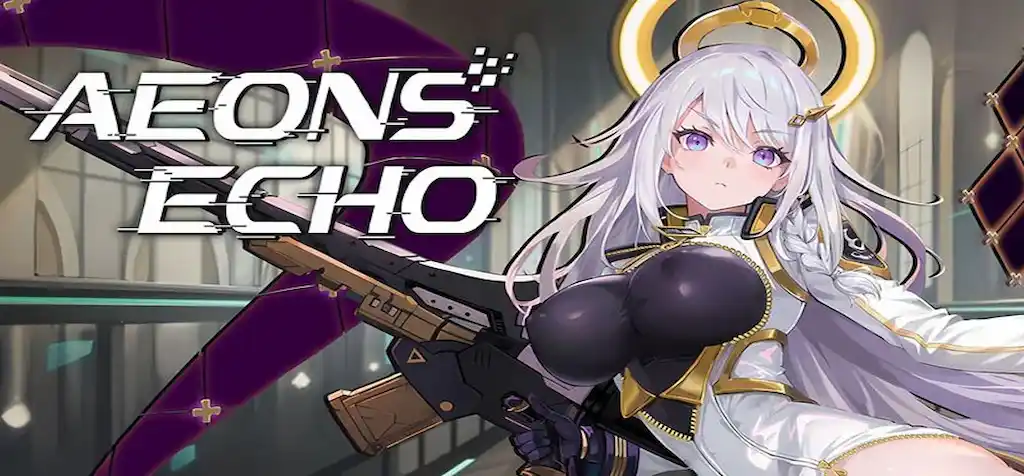 Aeons Echo MOD APK gameplay with cyber-mythology visuals