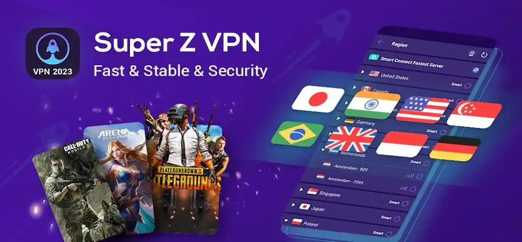 Super Z-VPN Mod APK - Secure, fast, and globally accessible VPN app