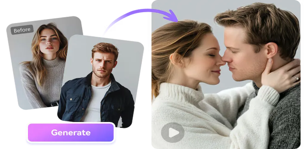 ai kissing video generator mediaio 1