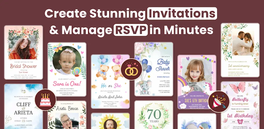 Download Invitation Maker + RSVP MOD APK (Premium Unlocked) Latest Version