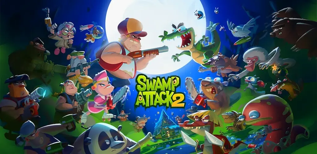 Swamp Attack 2 Mod APK action game with guns, monsters, and zombies