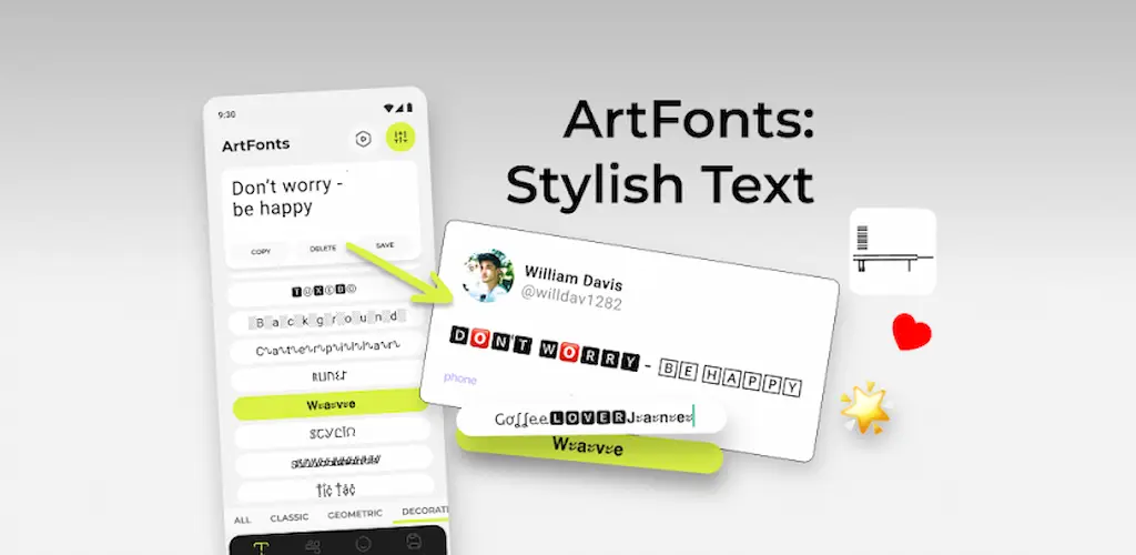 Download ArtFonts: Stylish Text MOD APK (Premium Unlocked) Latest Version