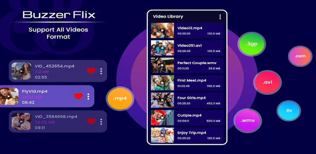 Buzzer Flix Mod APK video player interface