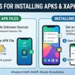 Instructions for installing APKs, XAPK for Android